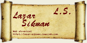 Lazar Šikman vizit kartica